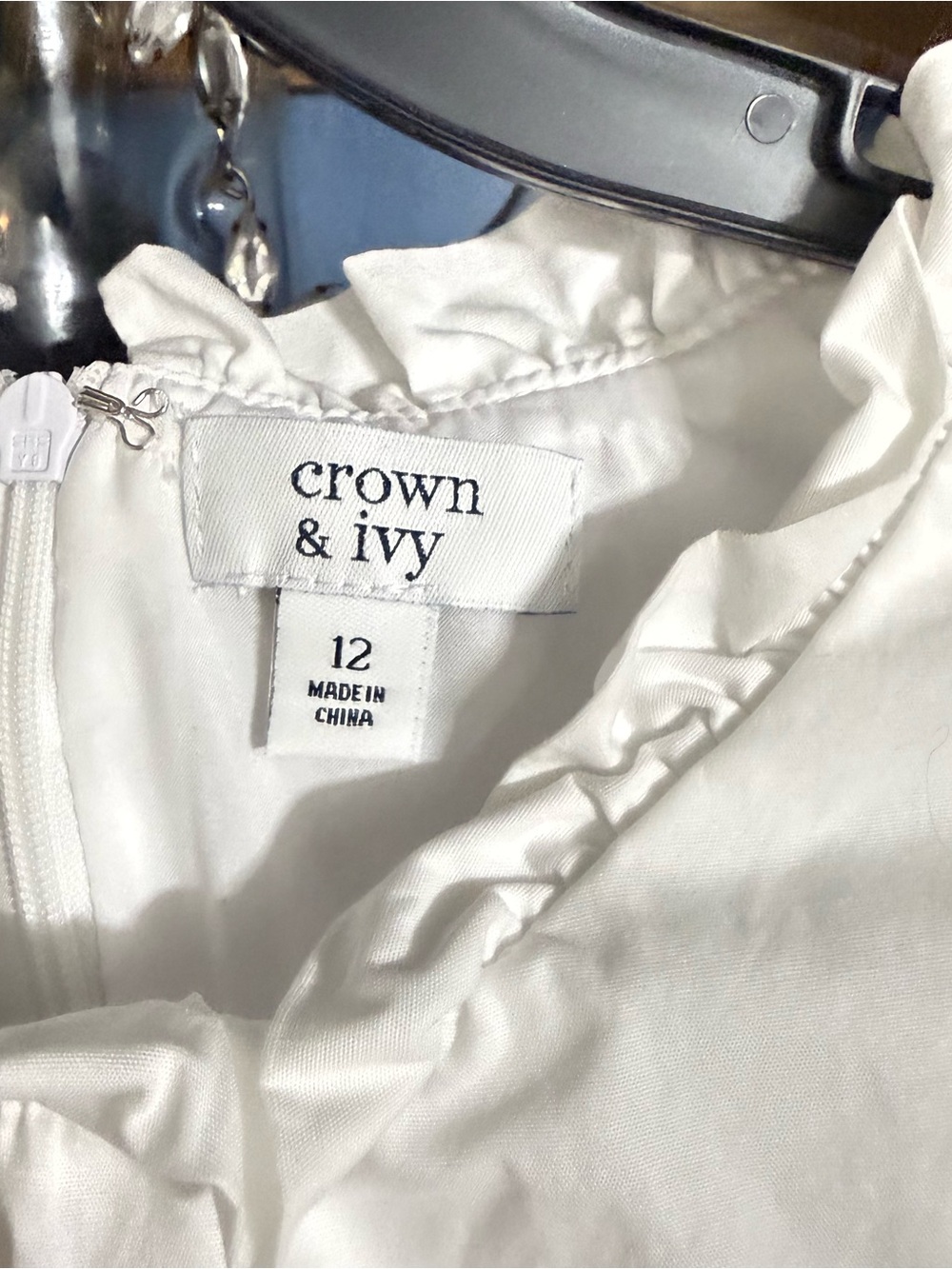 crown & ivy White Ruffle Sleeve Tiered Midi Dress - Picture 2 of 8